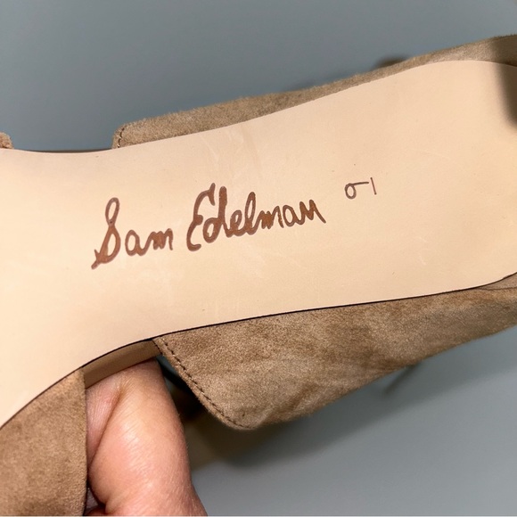 Sam Edelman Helaine Tan Suede Strappy Heels Size 9 - Picture 9 of 9
